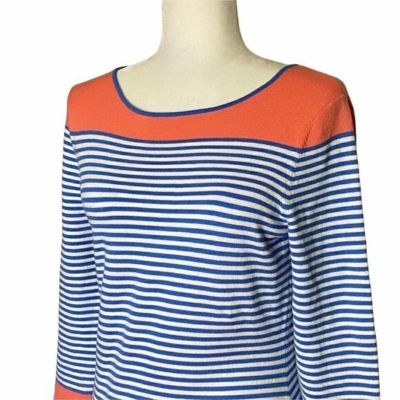 sail to Sable Knit Striped Blue White & Coral Dress Size XS - Picture 4 of 8